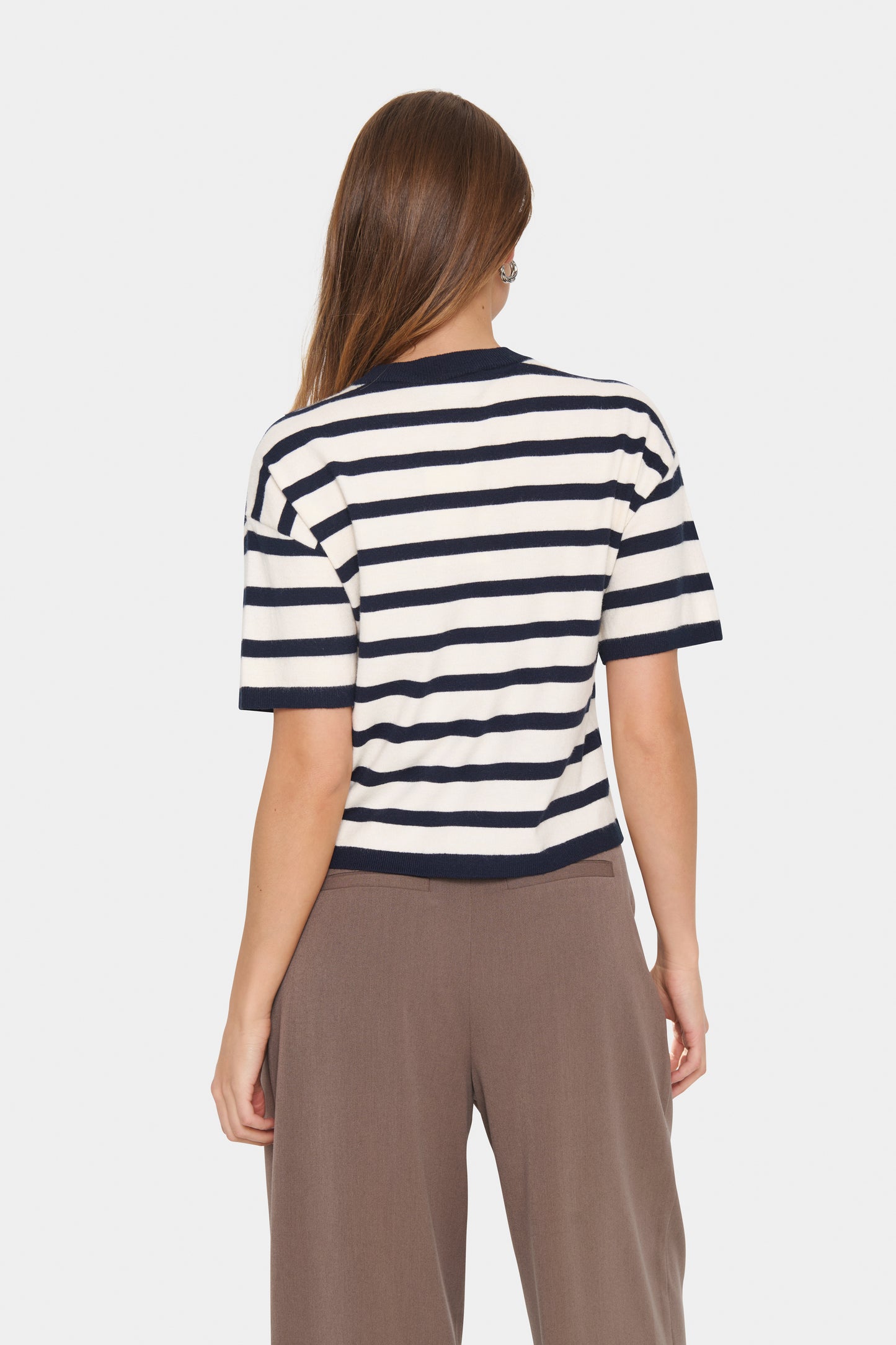 Saint Tropez Likam Striped Pullover | Winter White Nightsky Stripe