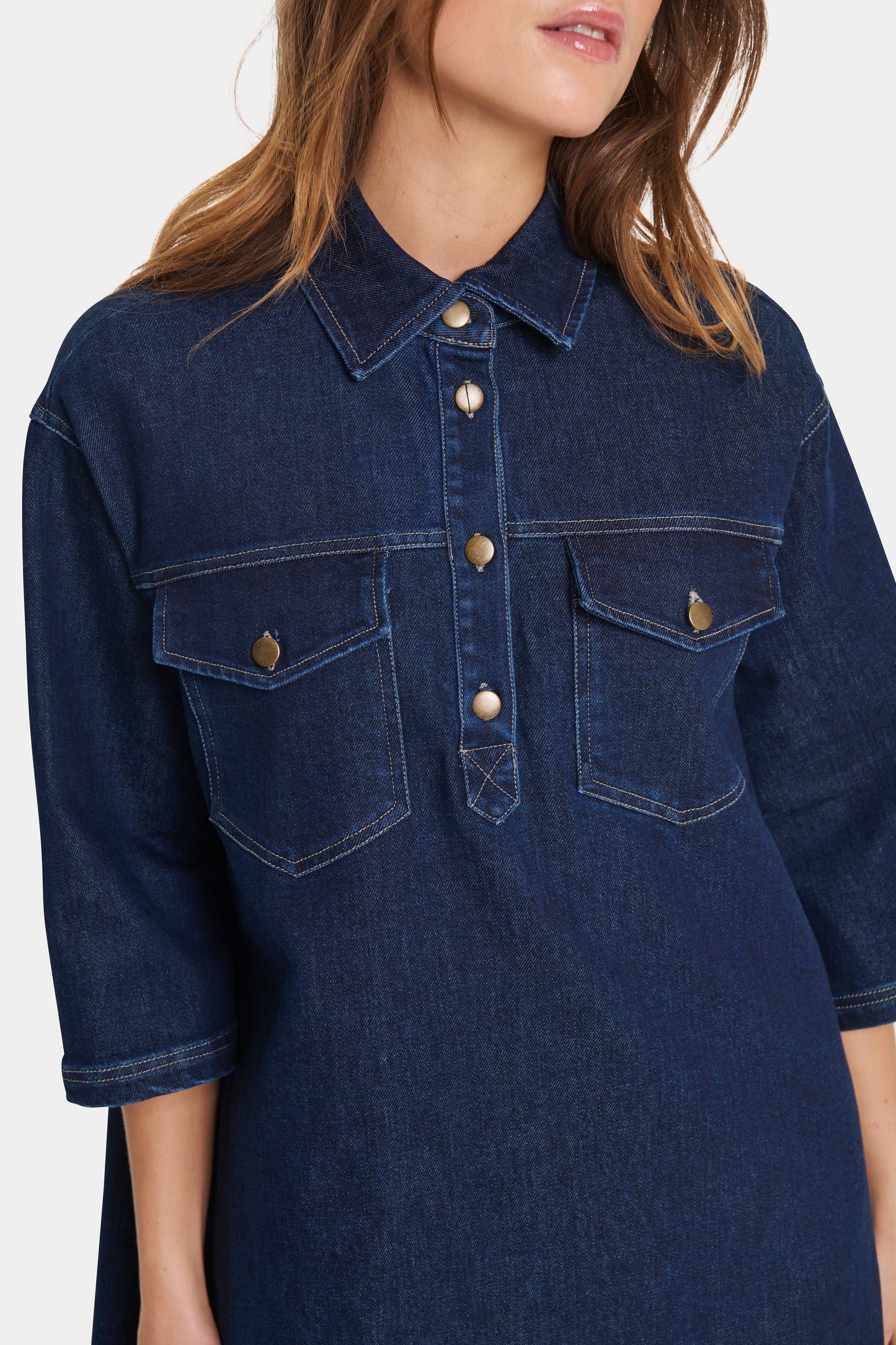 Saint Tropez Loesa Denim Dress | Dark Blue Denim
