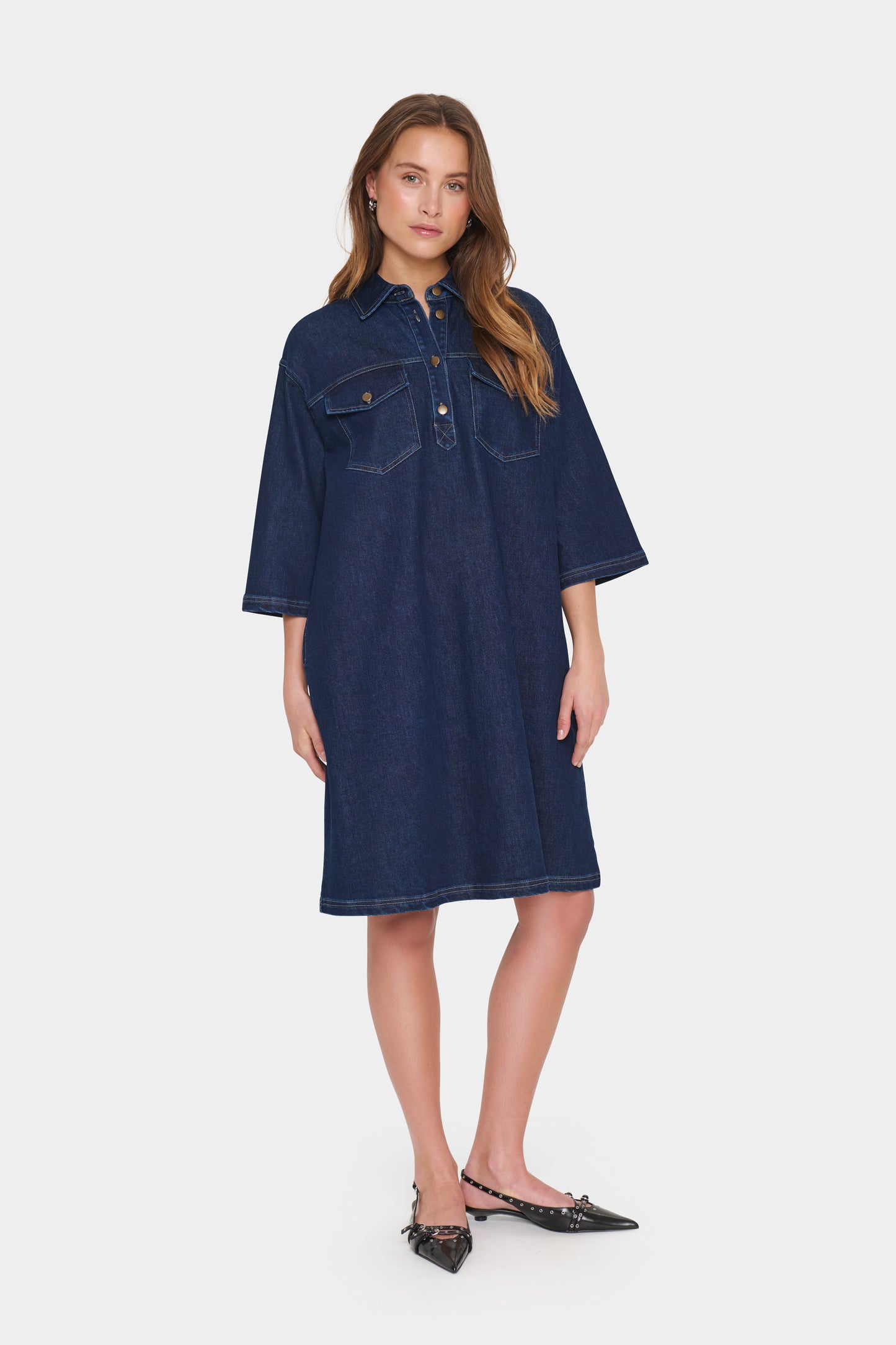 Saint Tropez Loesa Denim Dress | Dark Blue Denim