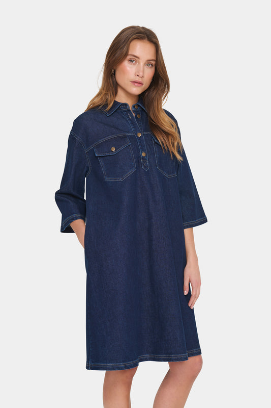 Saint Tropez Loesa Denim Dress | Dark Blue Denim