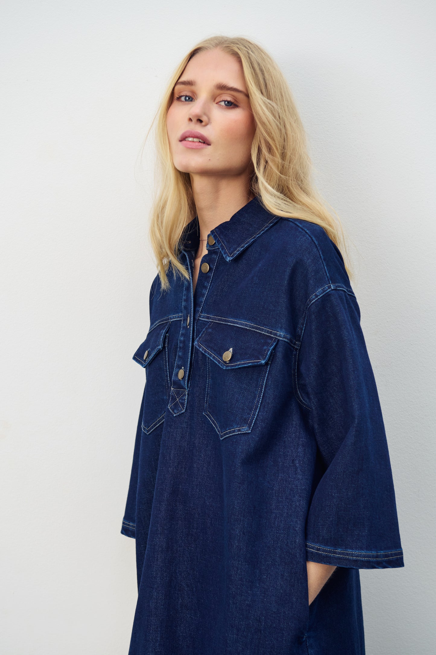 Saint Tropez Loesa Denim Dress | Dark Blue Denim