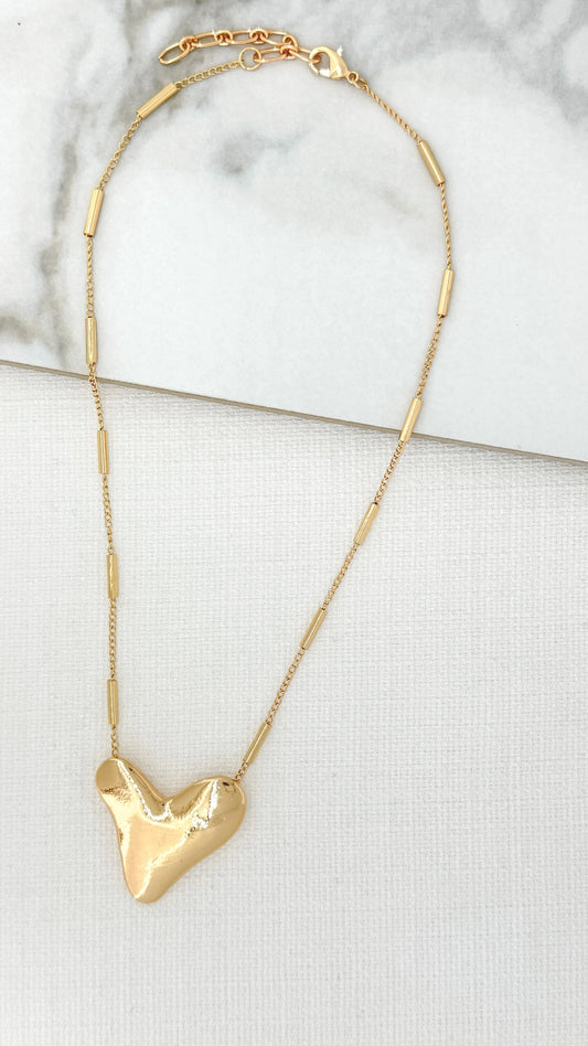 Envy Short Gold Heart Necklace