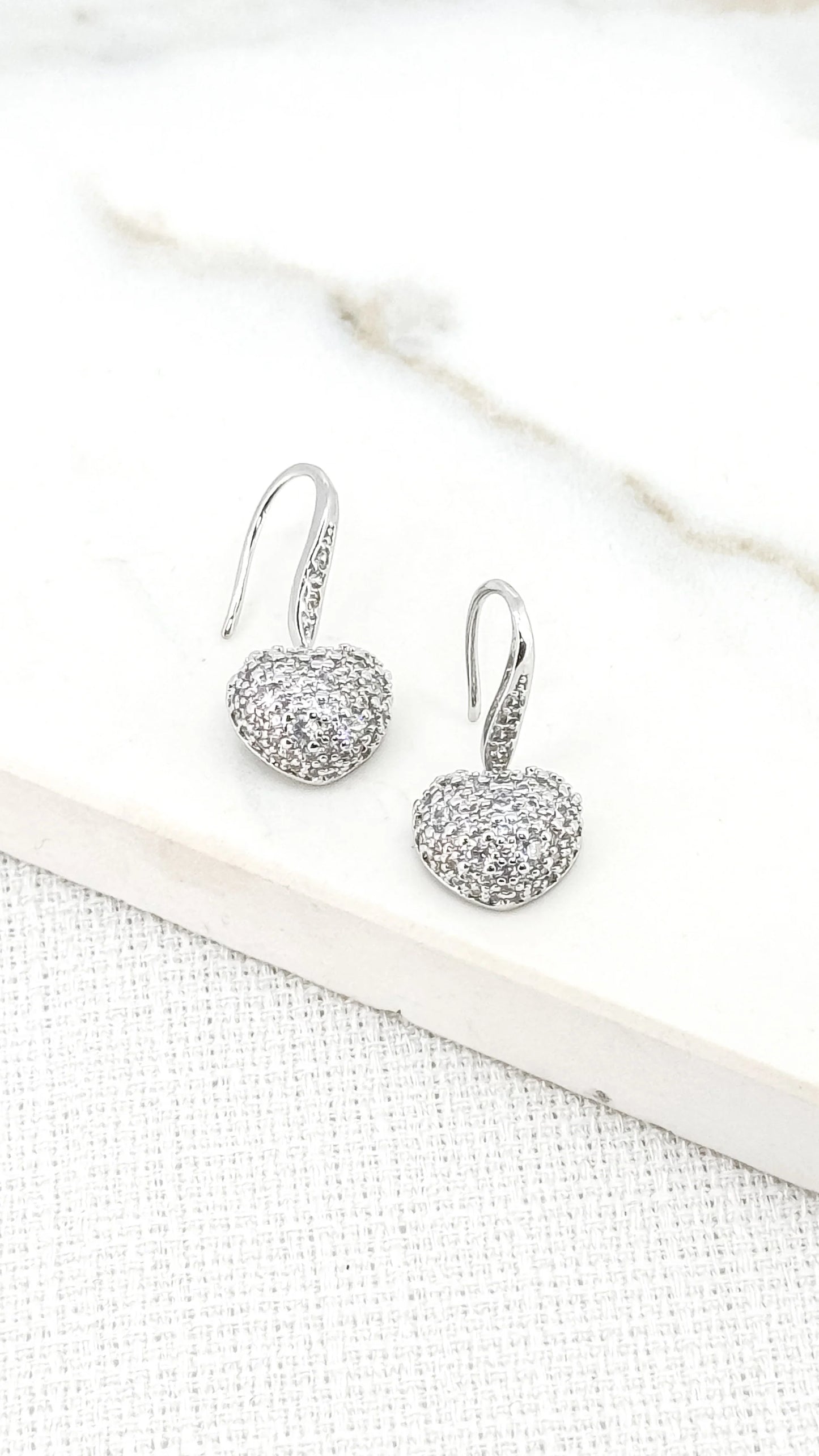 Envy Heart Shaped Diamante Earrings