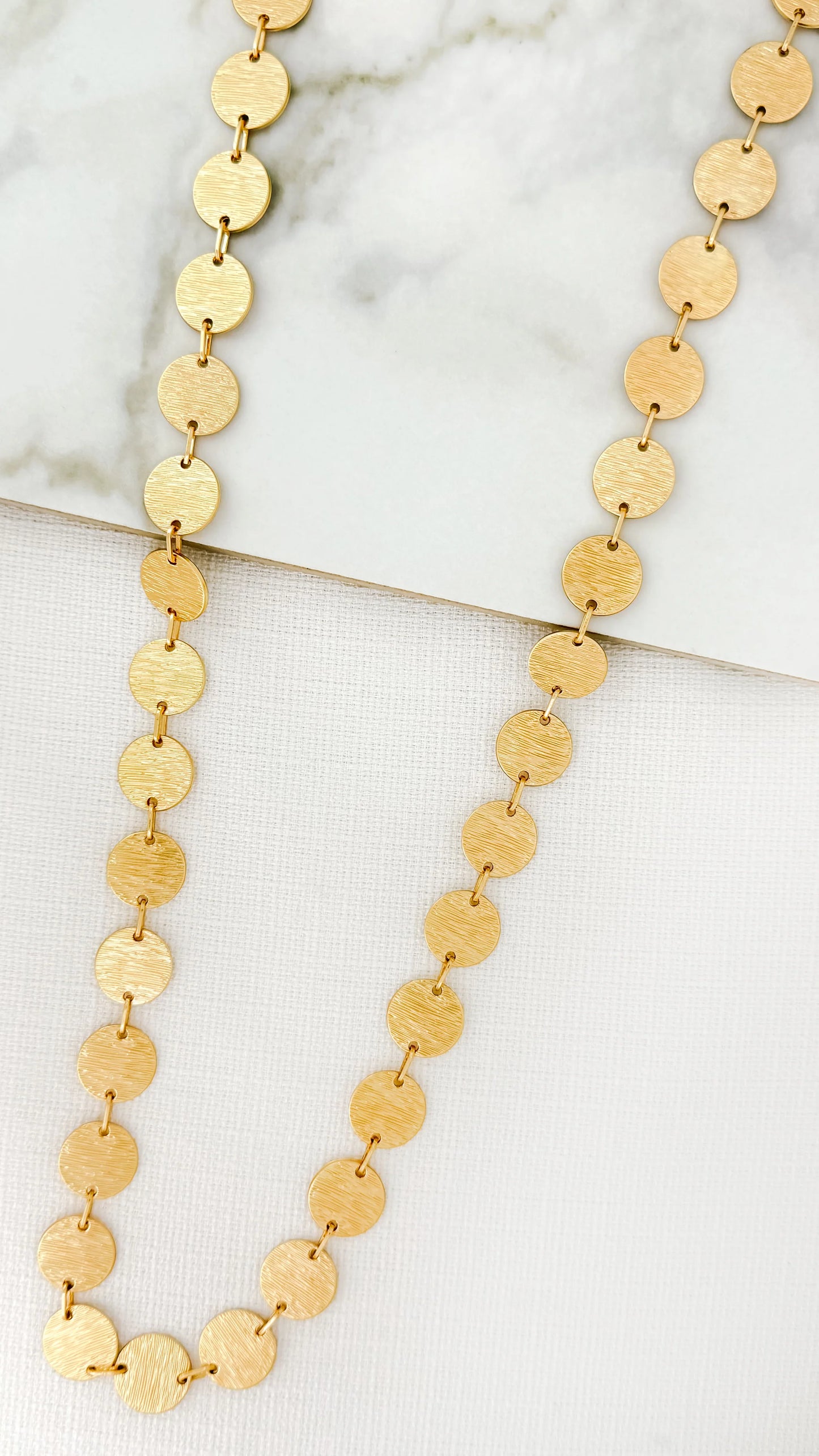 Envy Long Gold Circles Necklace