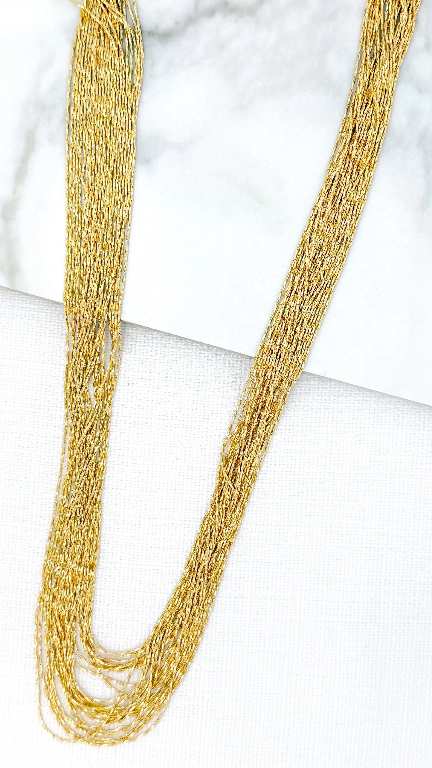 Envy Long Gold Multi Strand Necklace