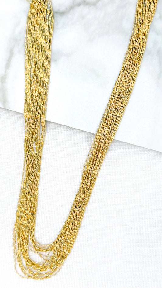 Envy Long Gold Multi Strand Necklace