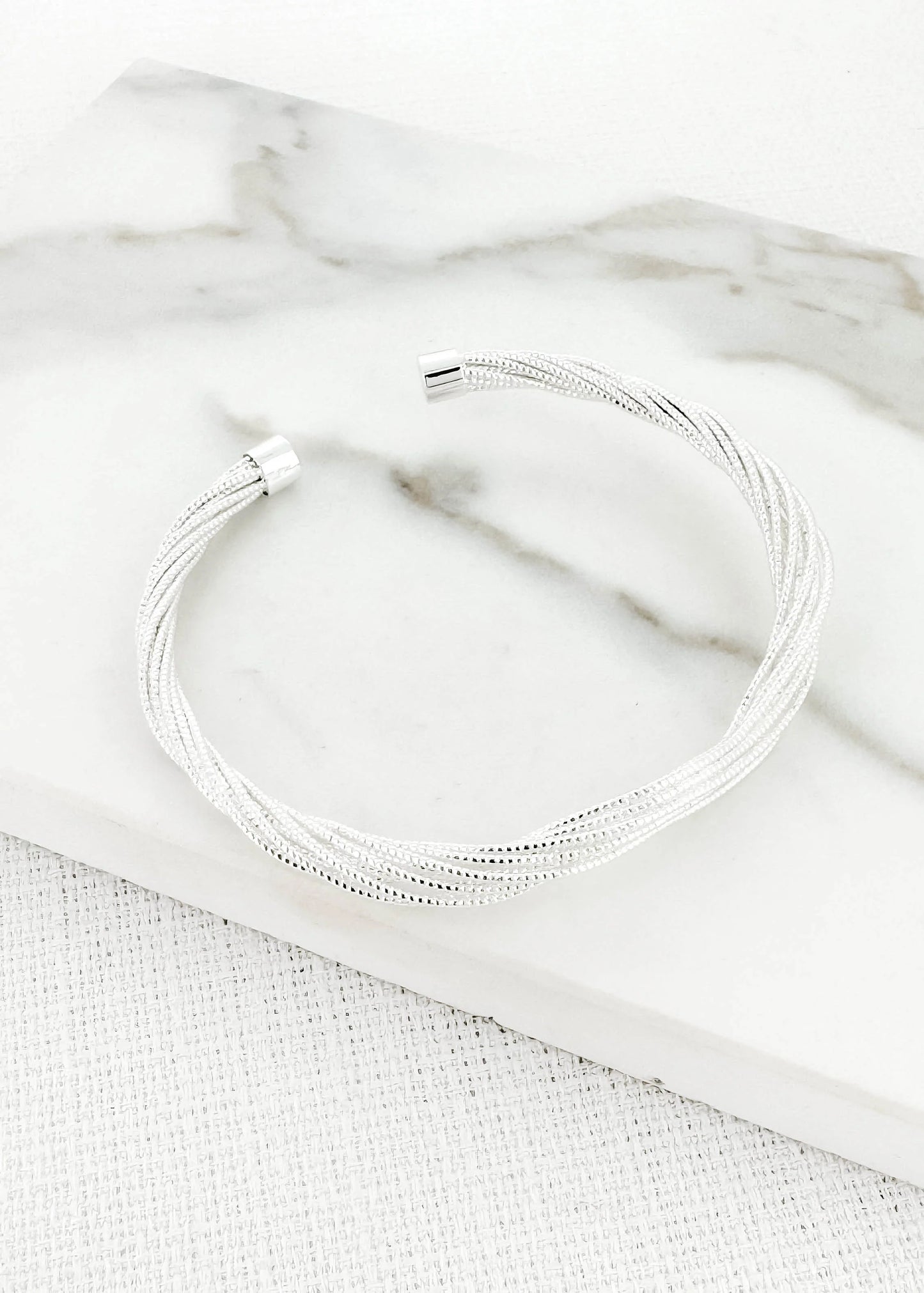 Envy Slim Silver Multi Strand Bangle