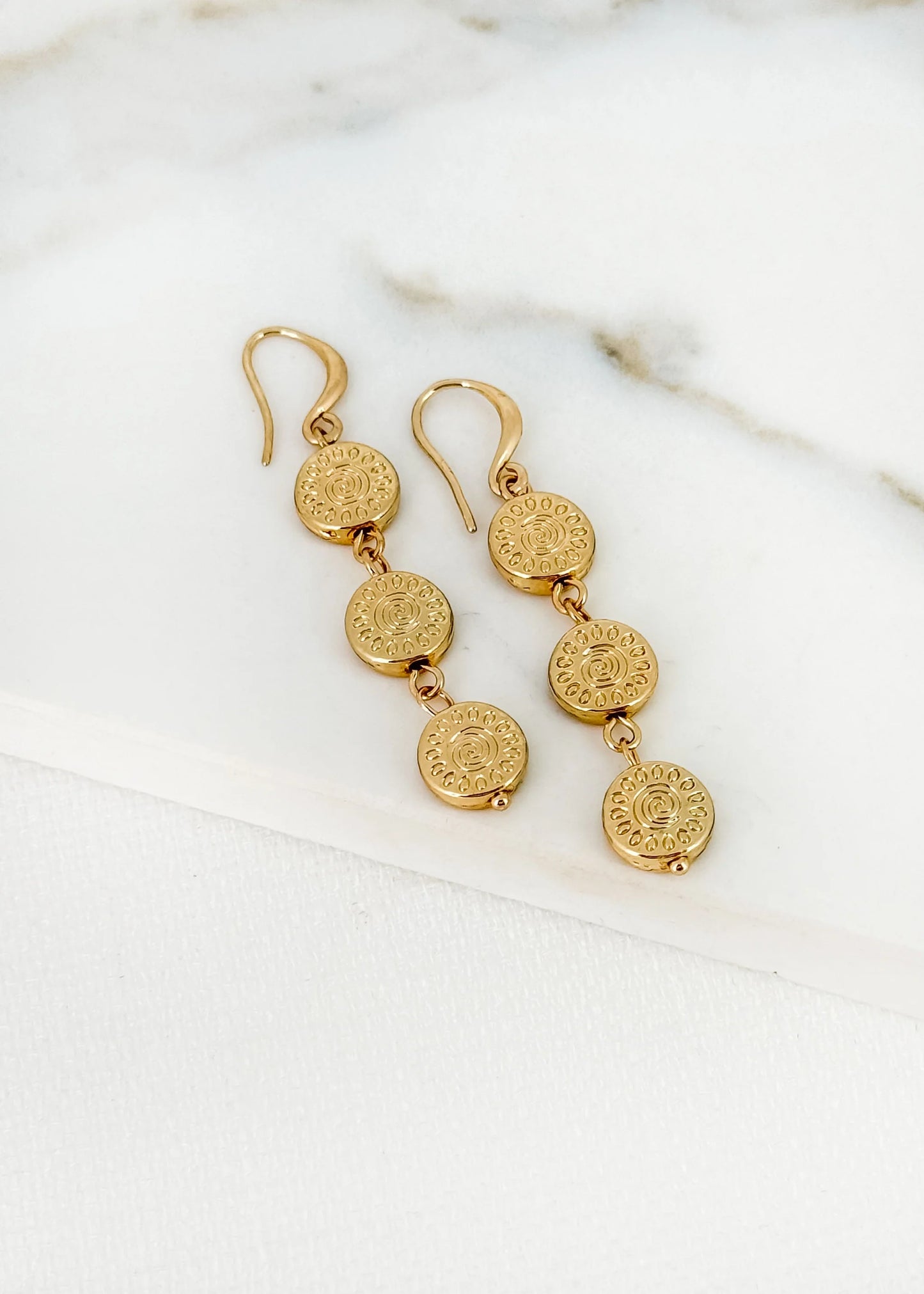 Envy Gold Coin Dropper Earring