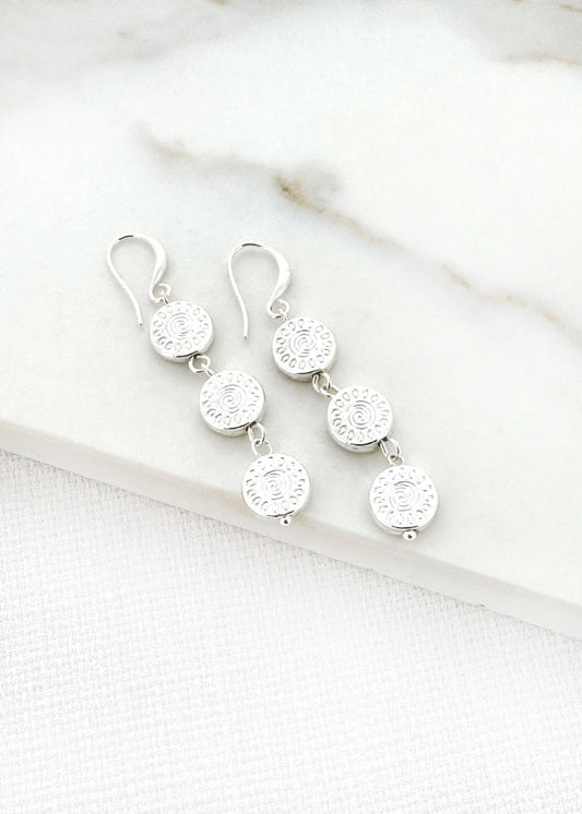 Envy Silver Coin Dropper Earring