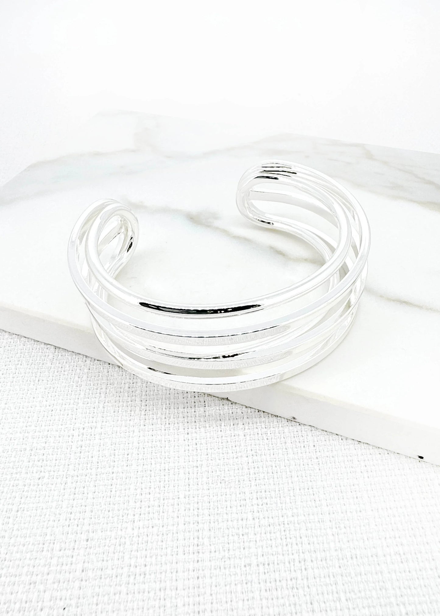 Envy Layer Cuff Bangle | Silver