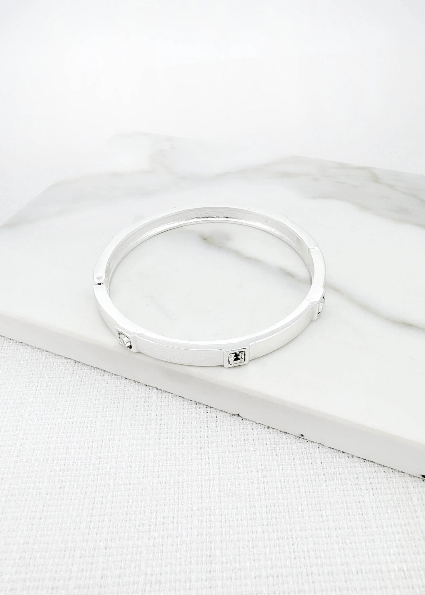 Envy Silver Hinged Bangle
