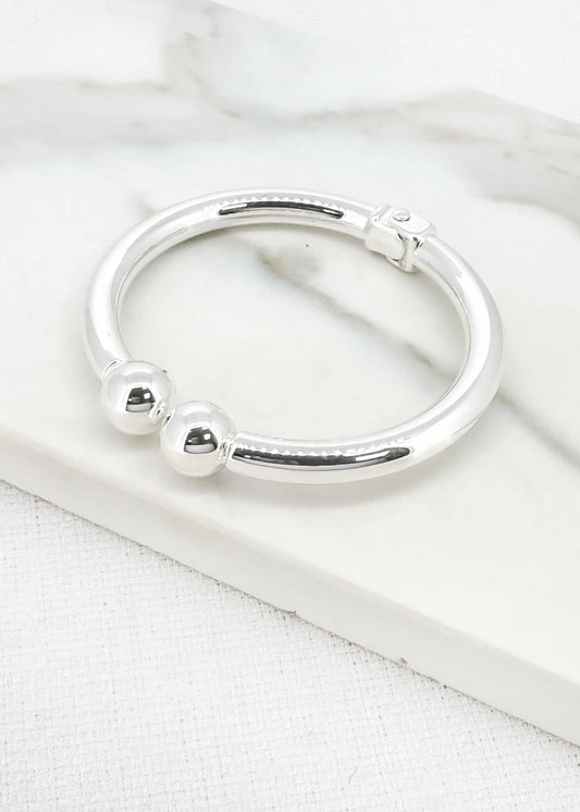Envy Silver Hinged Bangle
