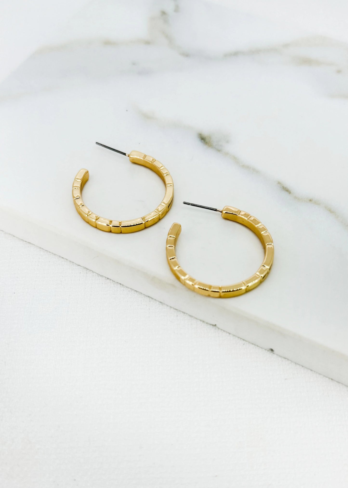Envy Textured Gold Hoop Earrings