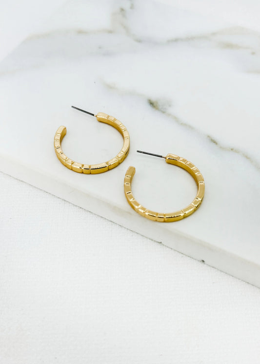 Envy Textured Gold Hoop Earrings