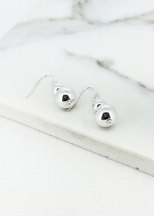 Envy Silver Balls Dropper Earrings