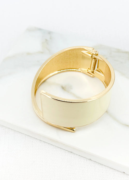 Envy Gold & Cream Enamel Cuff