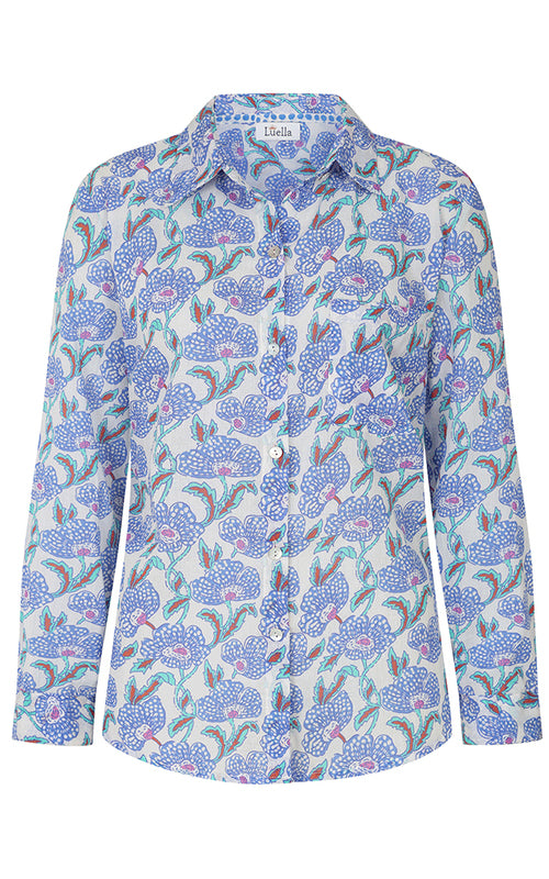 Sintra Cotton Shirt | Blue (Boyfriend Fit)