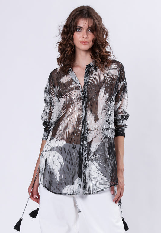 Religion Tanzanite Shirt | Palm Print