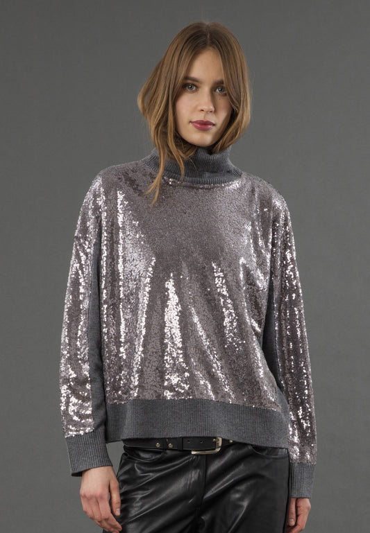 Religion Hailey Turtleneck Jumper | Grey Marl