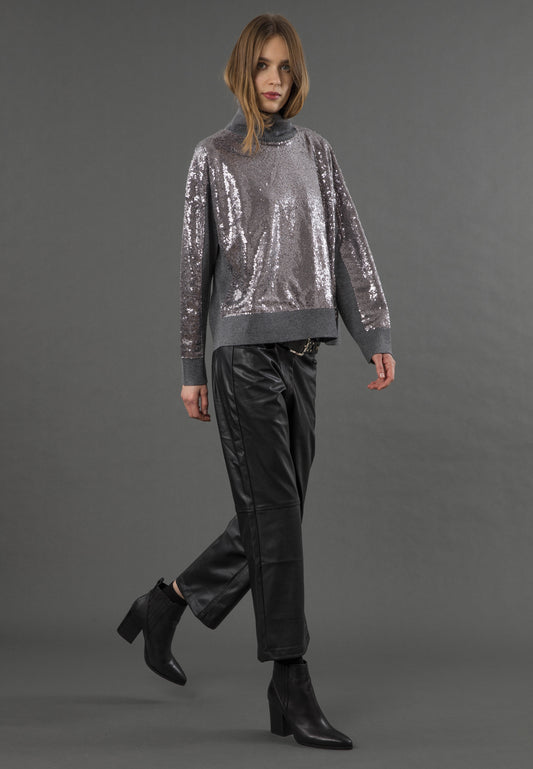 Hailey Turtleneck | Grey Marl