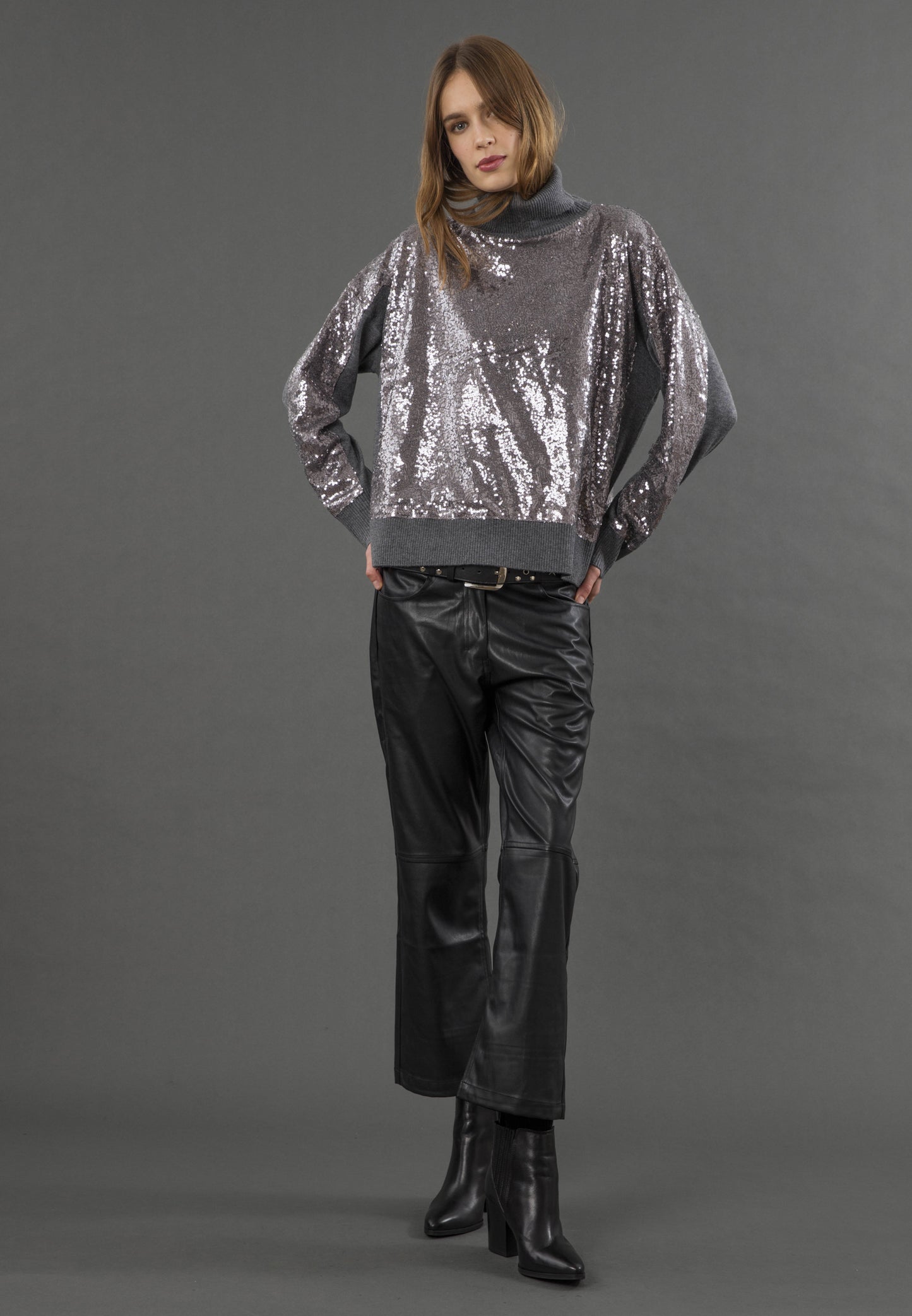 Hailey Turtleneck | Grey Marl