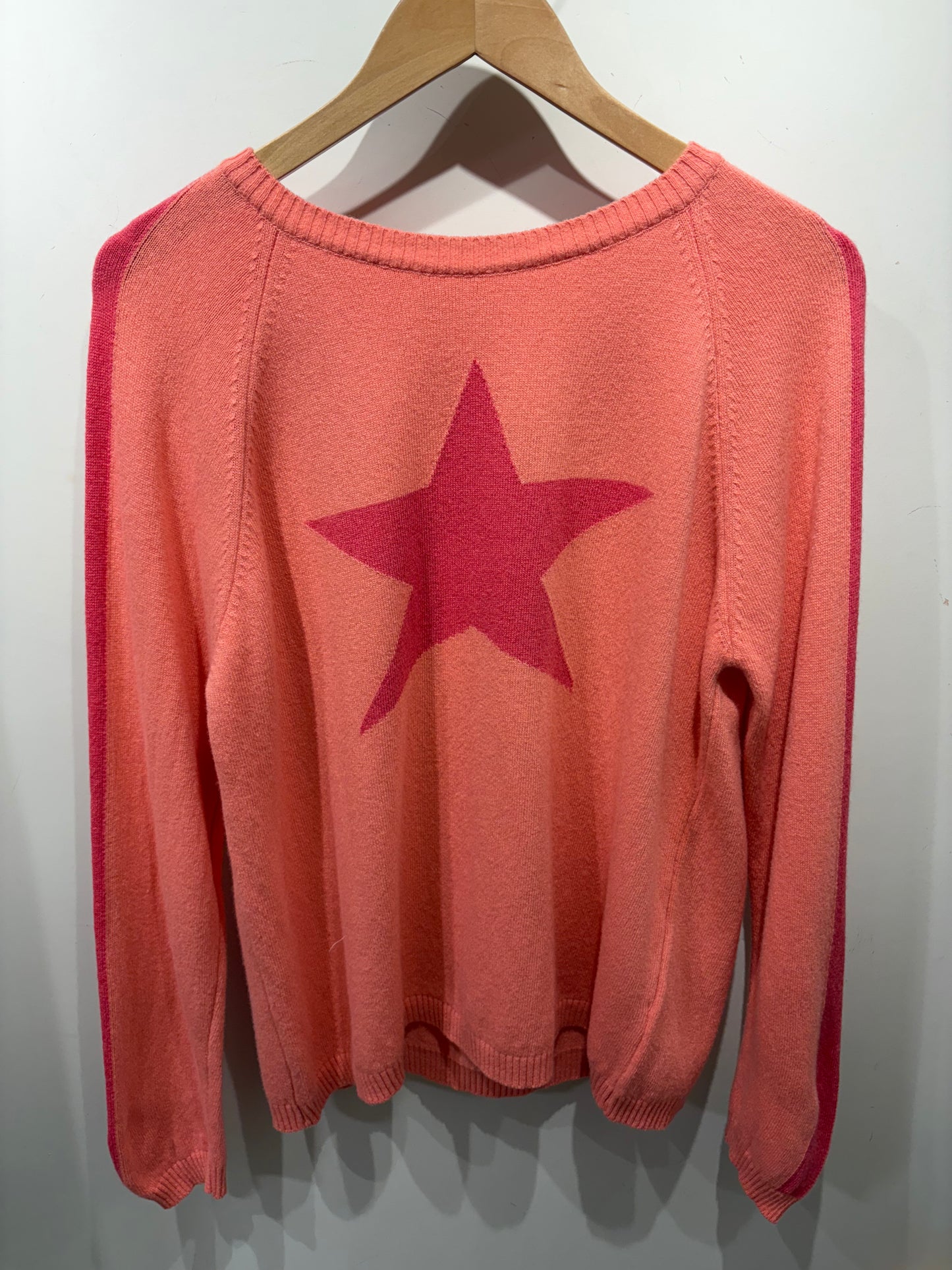 Keira Cashmere Blend Star Jumper | Coral