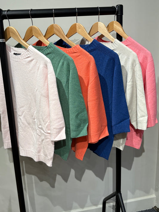 3/4 Sleeve Round Neck Soft Knit Jumper