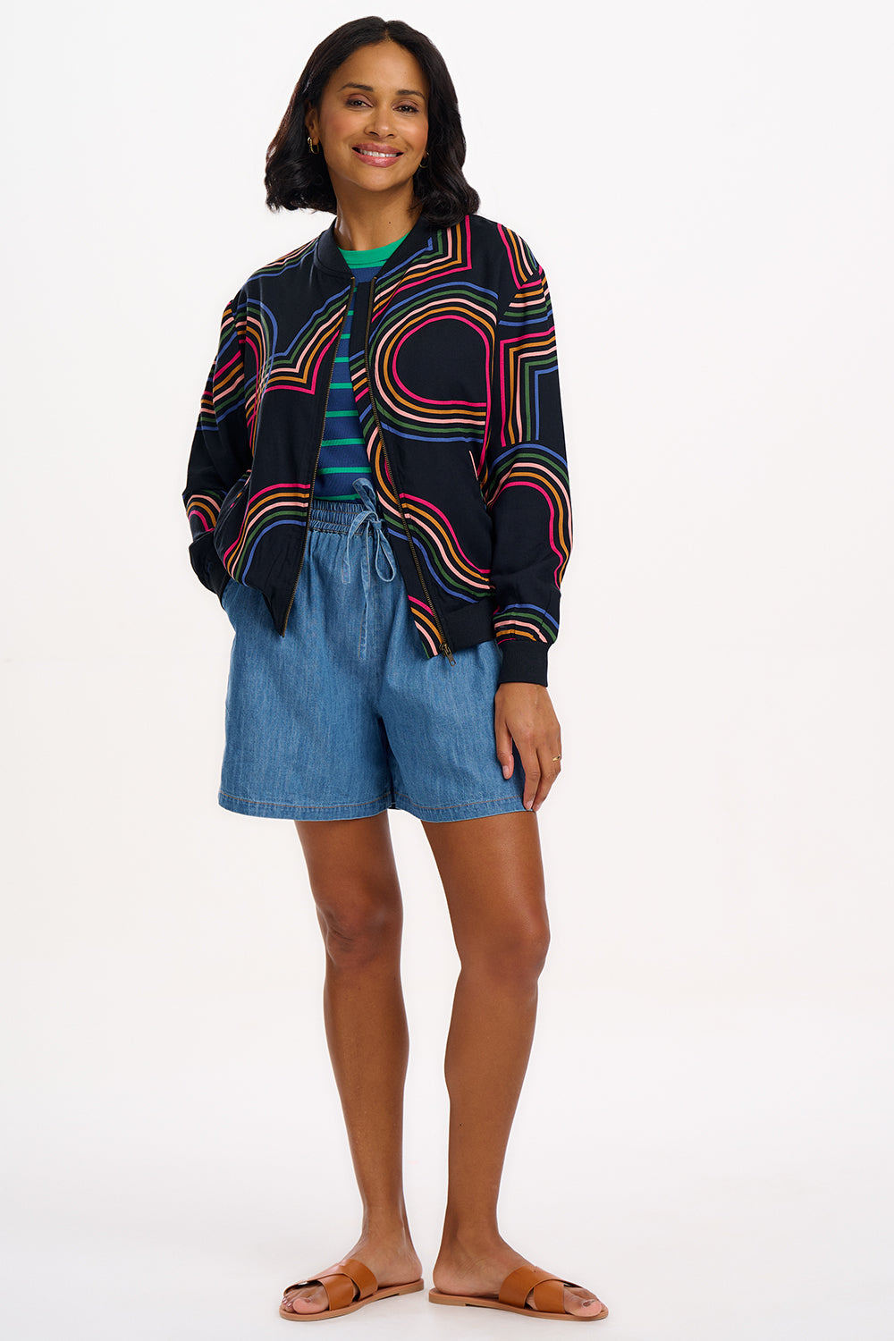 Bobbi Bomber Jacket | Black Retro Racer