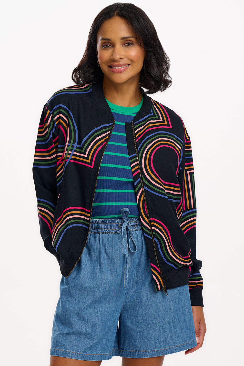 Bobbi Bomber Jacket | Black Retro Racer