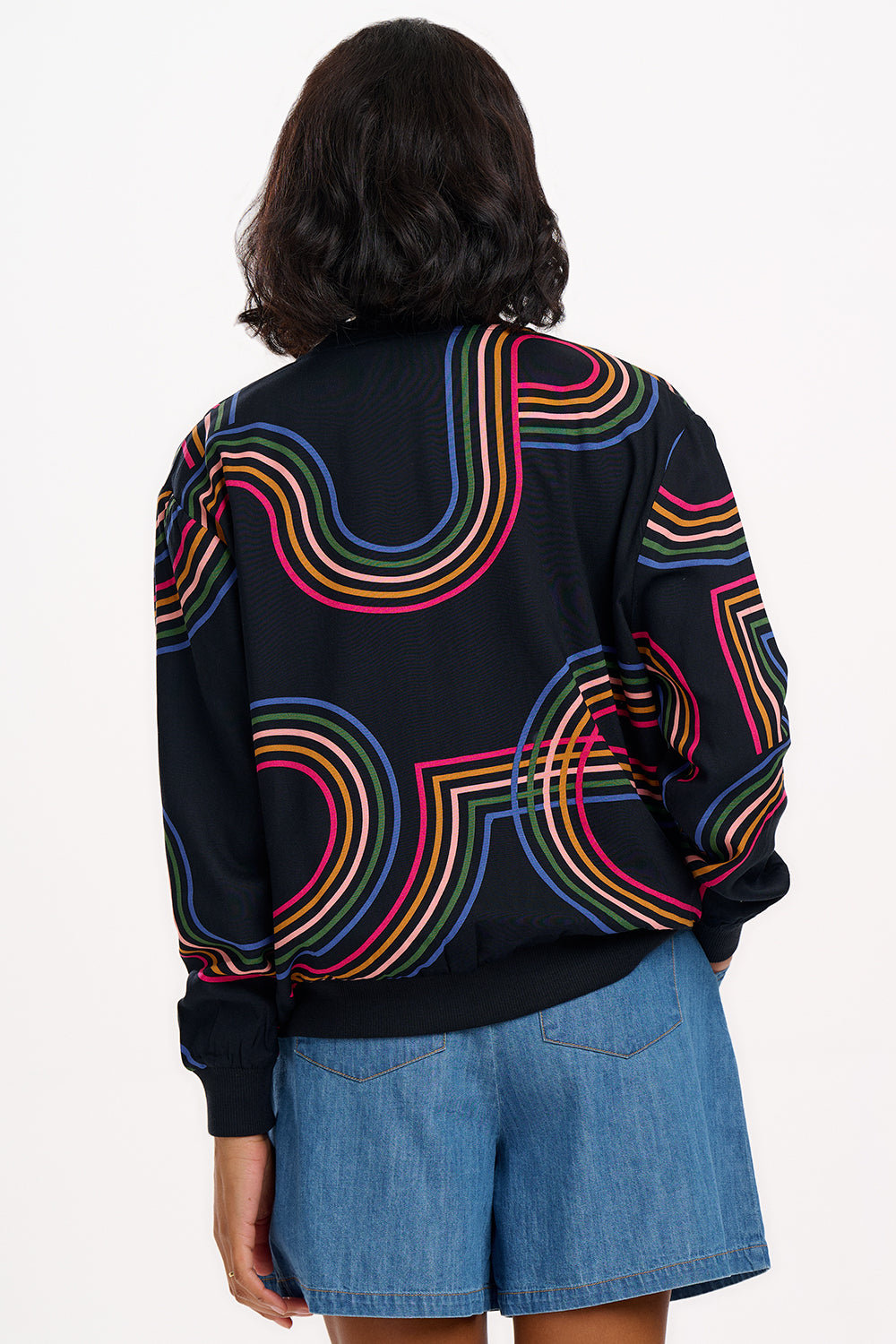 Bobbi Bomber Jacket | Black Retro Racer