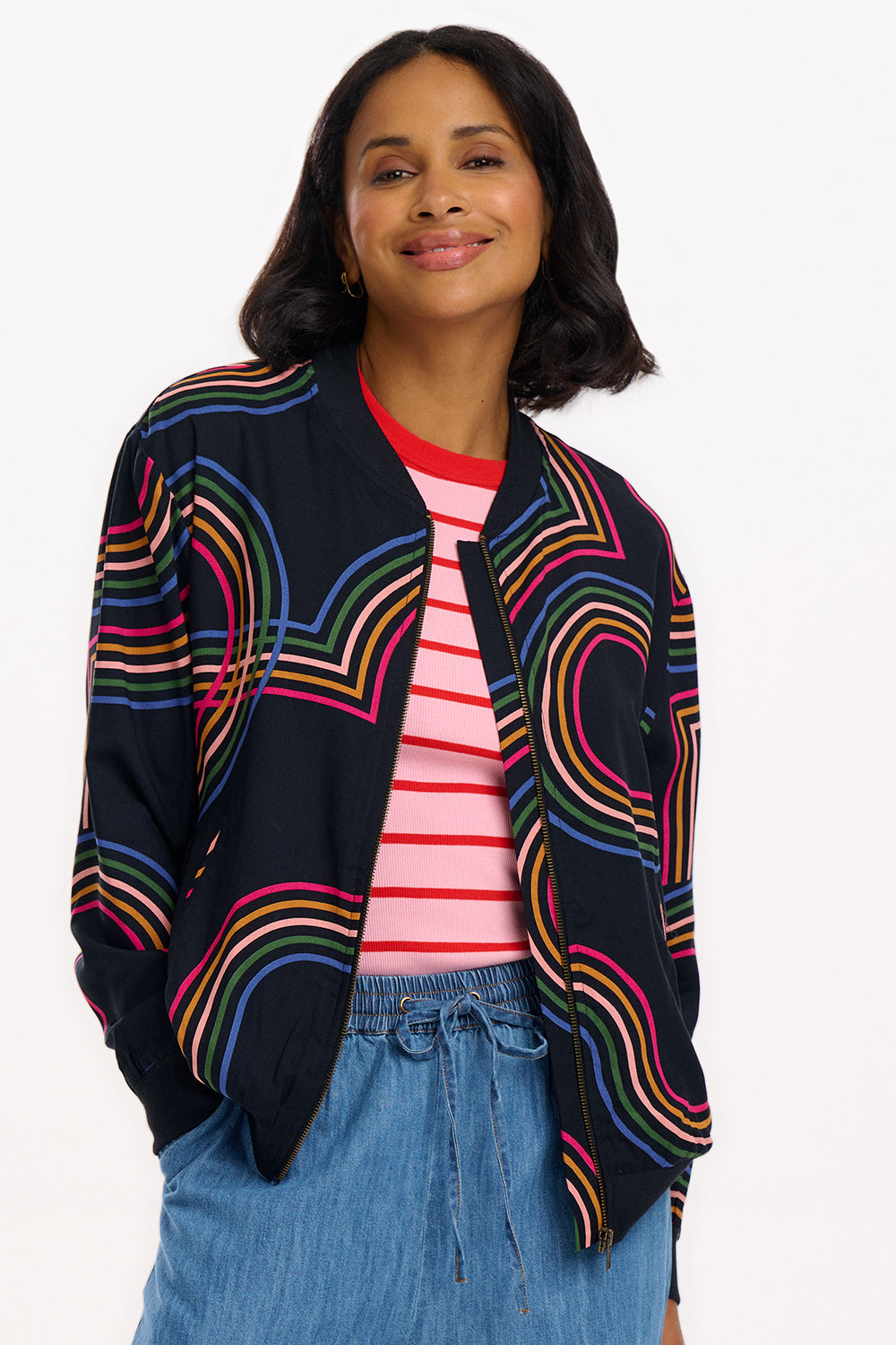 Bobbi Bomber Jacket | Black Retro Racer