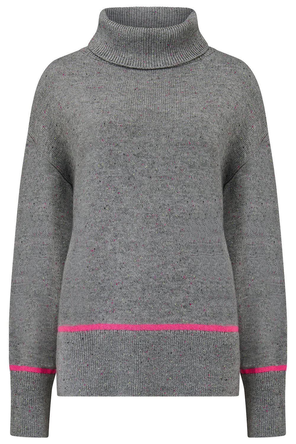 Kelli Roll Neck Jumper | Light Grey Fleck