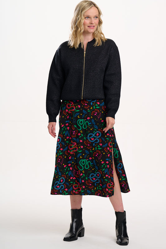 Solana Bomber Jacket | Black Sparkle