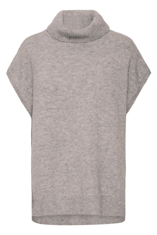 B Young Byvalma Roll Neck Vest | Walnut Melange