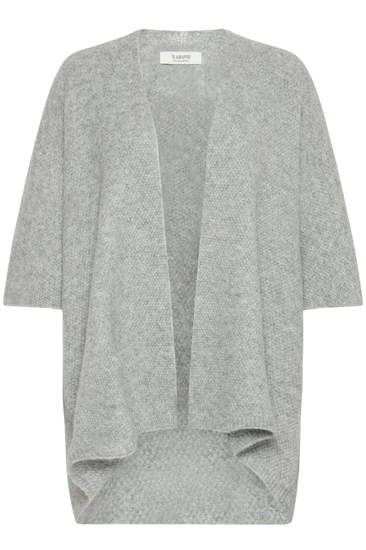 B Young Byvilko Poncho Cape | Mid Grey Melange