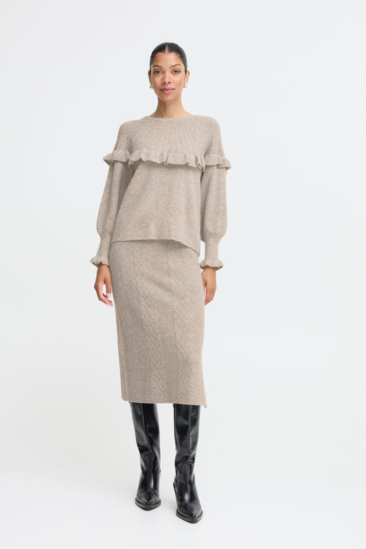 Bynikolina Frill Jumper | String Melange