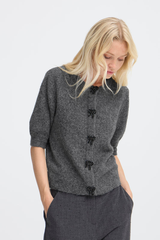 Byomea Deco Cardigan | Dark Grey Melange