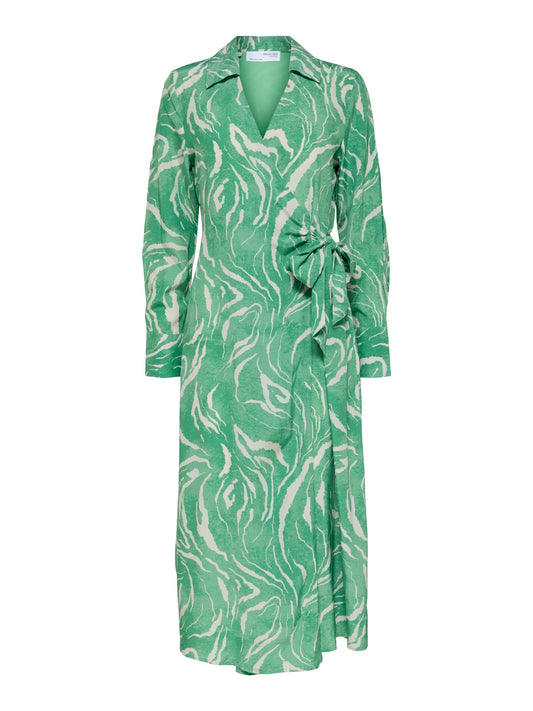 SLFSirine Midi Wrap Dress | Absinthe Green