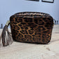 Leather Cross Body Bag | Bronze Leopard