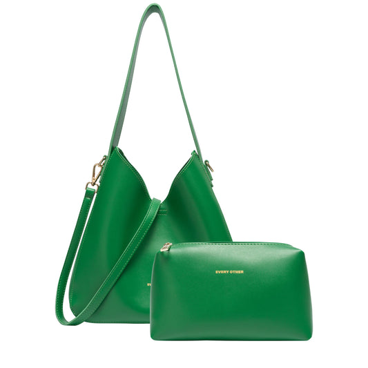 Every Other Green Dual Strap Slouch Shoulder Bag