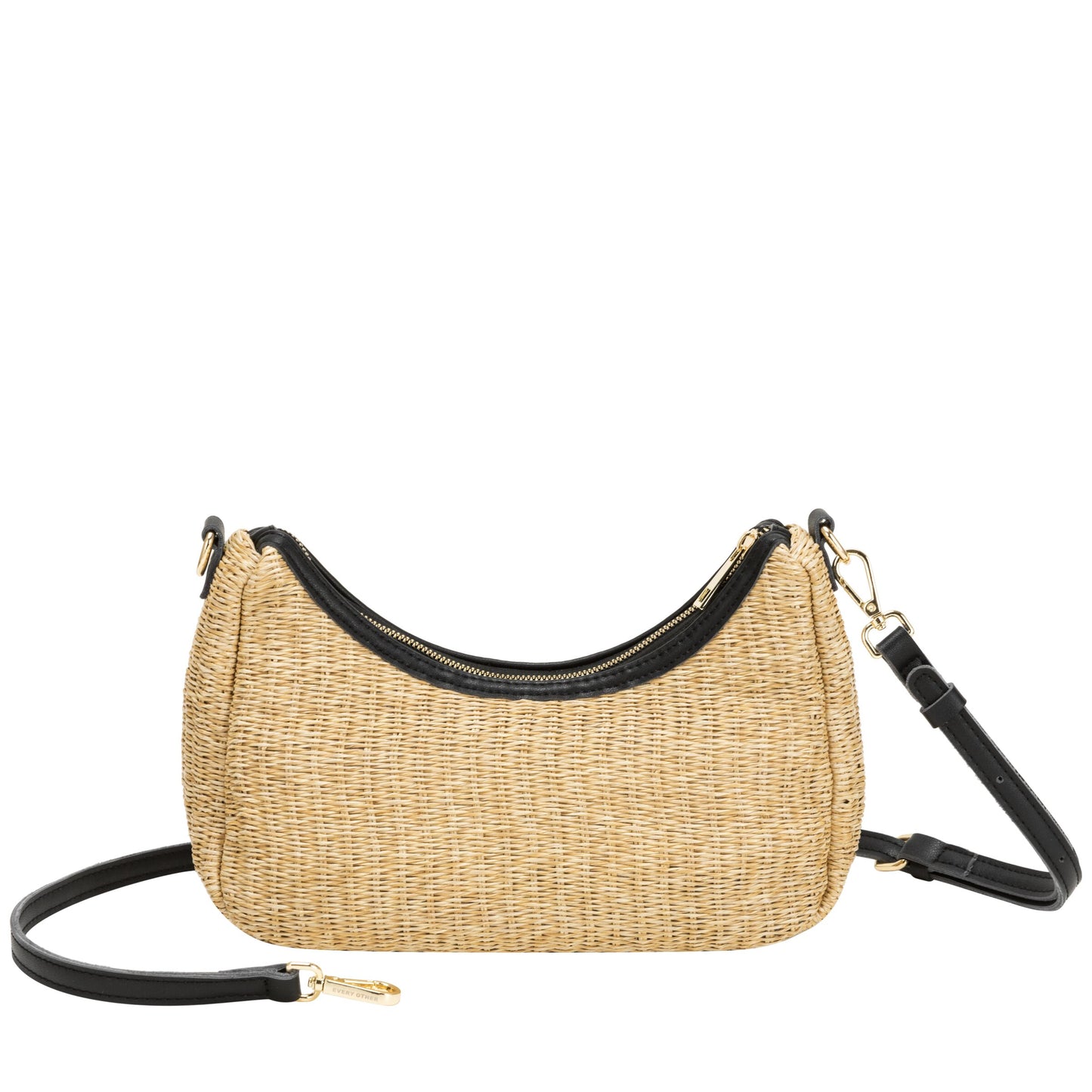 Every Other Single Strap Curved Top Baguette | Black