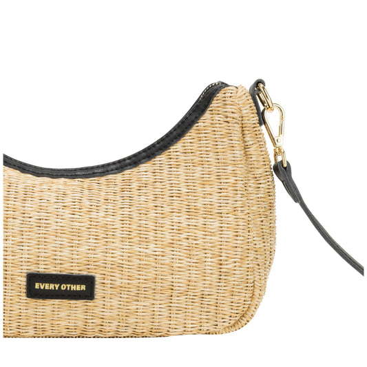Every Other Single Strap Curved Top Baguette | Black