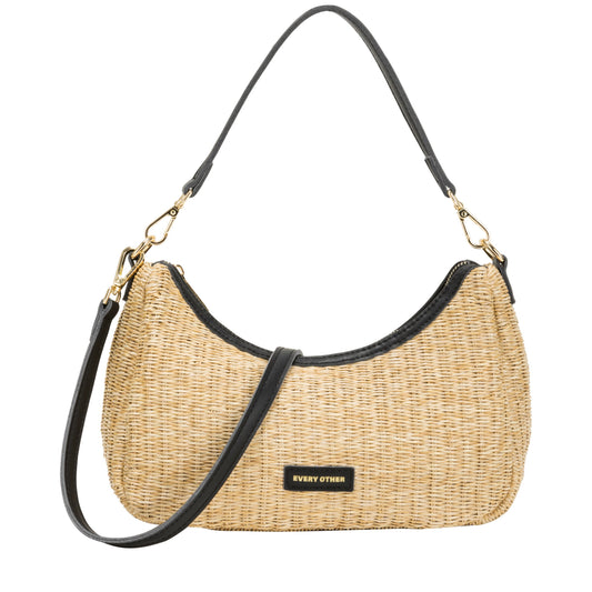 Every Other Single Strap Curved Top Baguette | Black