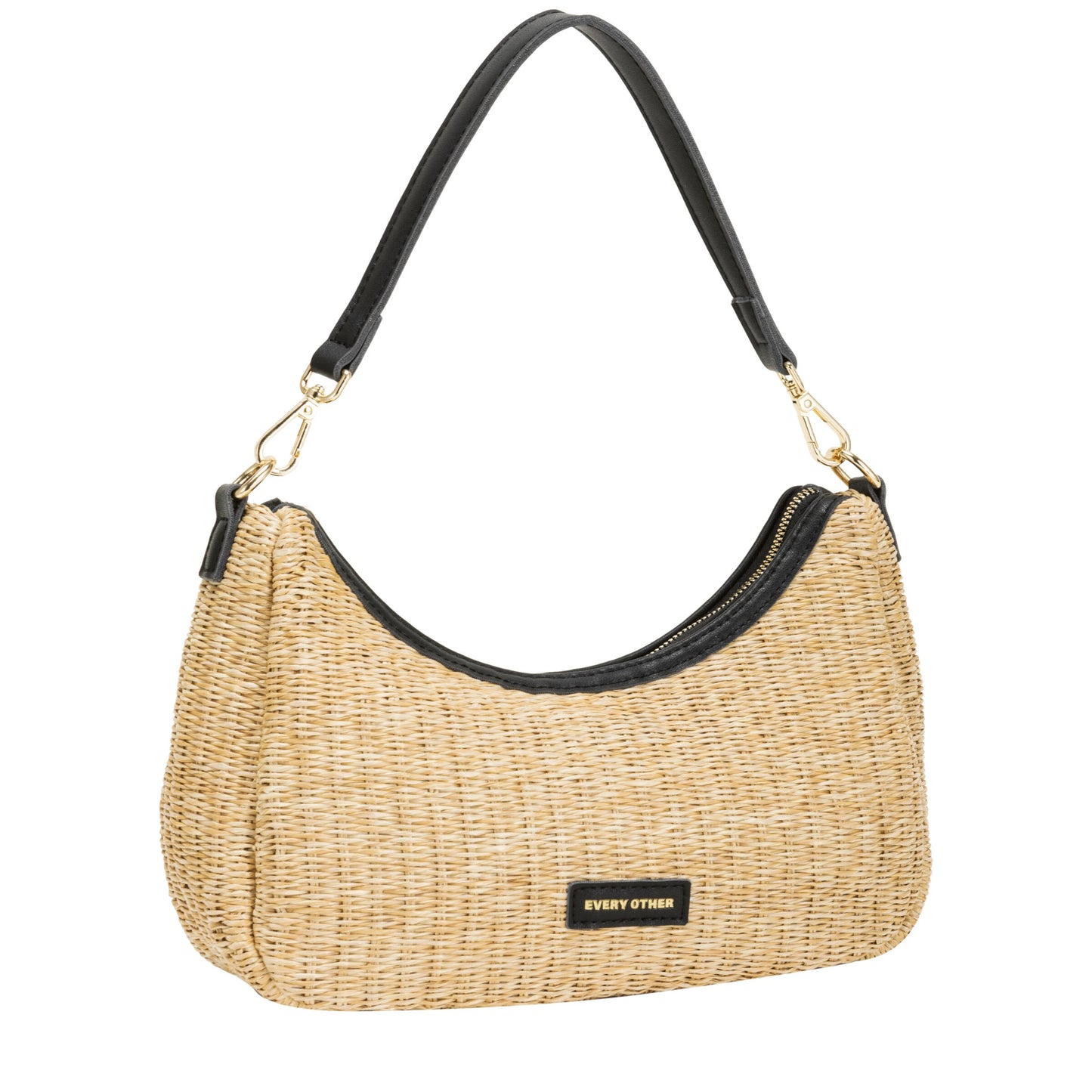 Every Other Single Strap Curved Top Baguette | Black