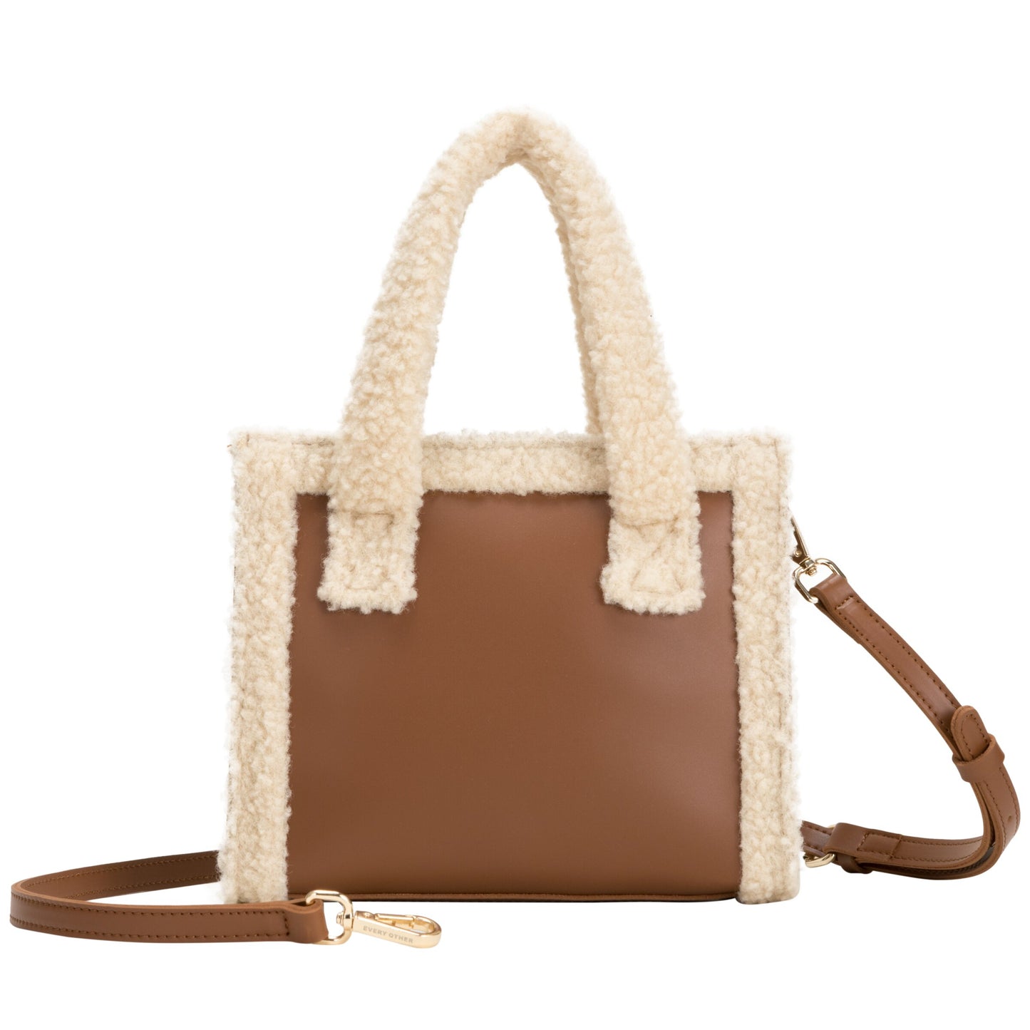 Square Shearling Grab Bag | Brown