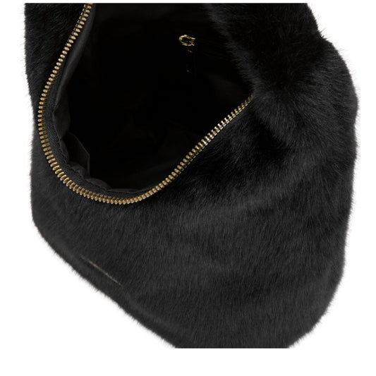 Faux Fur Scoop Grab Bag | Black