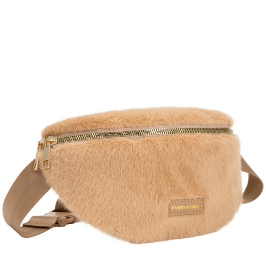 Every Other Faux Fur Sling Bag | Tan