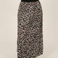 Leopard Pleated Skirt | Light Grey