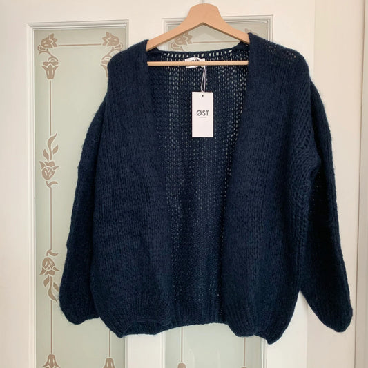 OST Smila Mohair Blend Cardigan in Navy