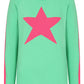 Keira Cashmere Blend Star Jumper | Green & Fuchsia